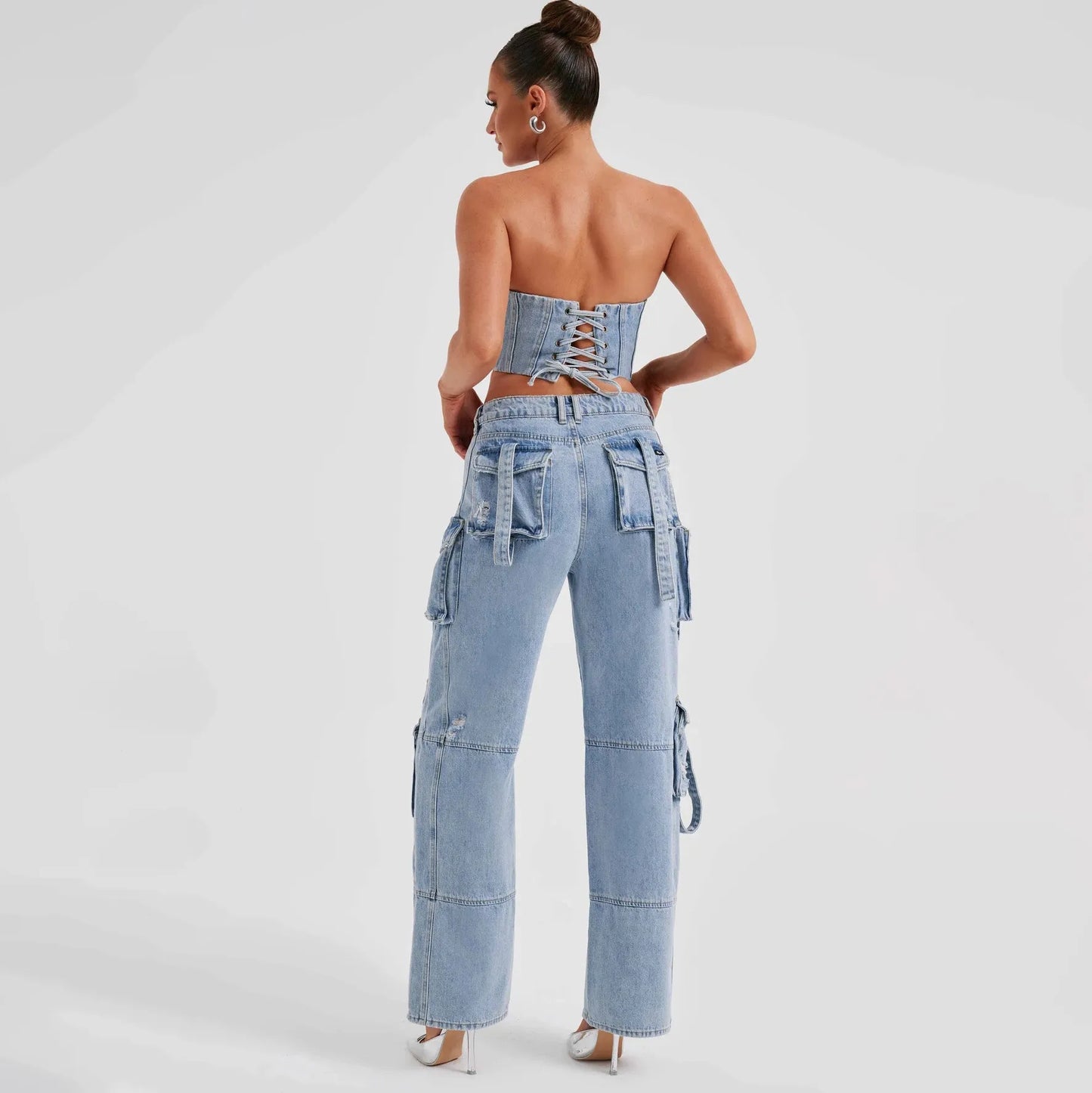 Ariana Denim Corset Set
