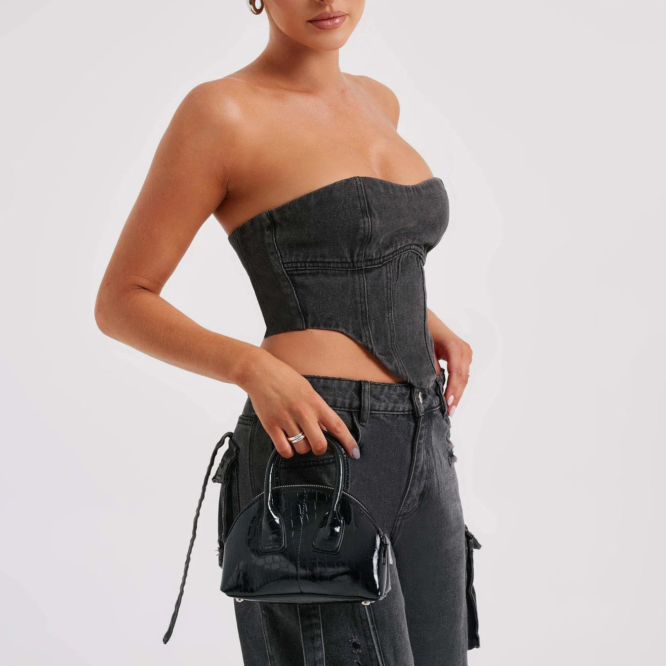Ariana Denim Corset Set