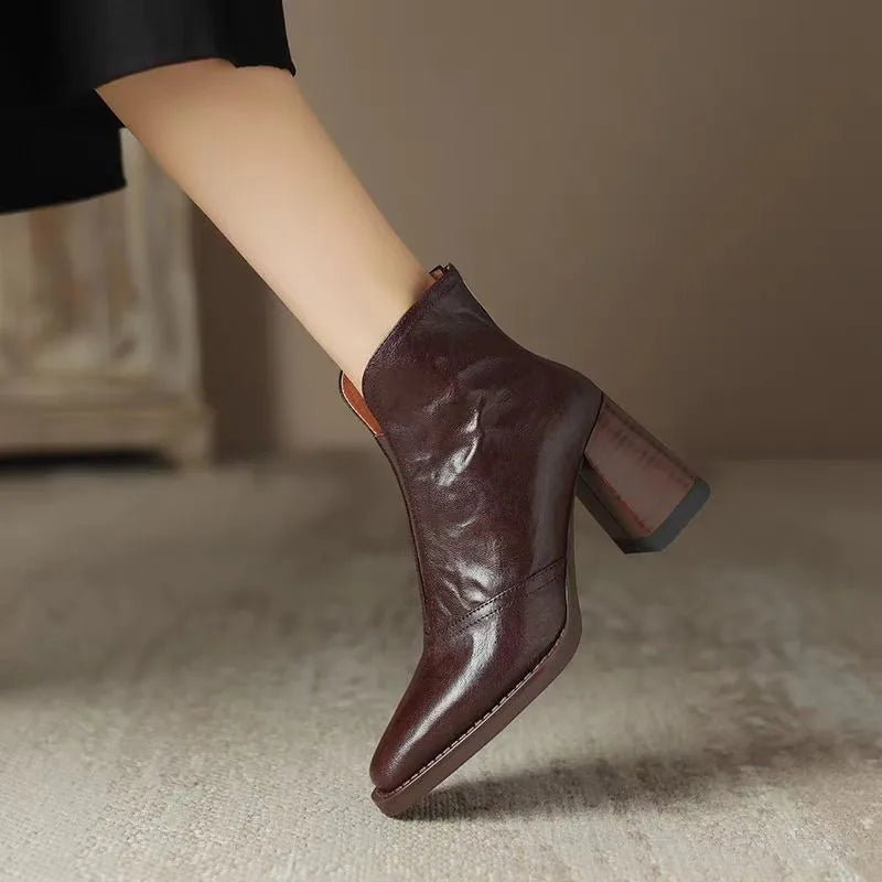 Plush Leather Ankle Boots
