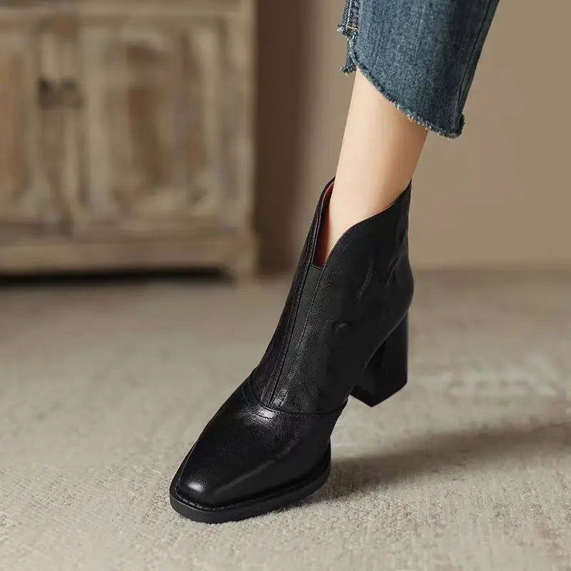 Plush Leather Ankle Boots