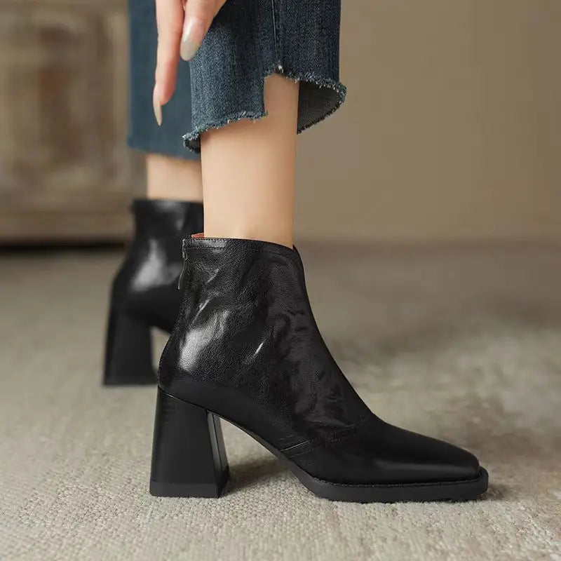 Plush Leather Ankle Boots