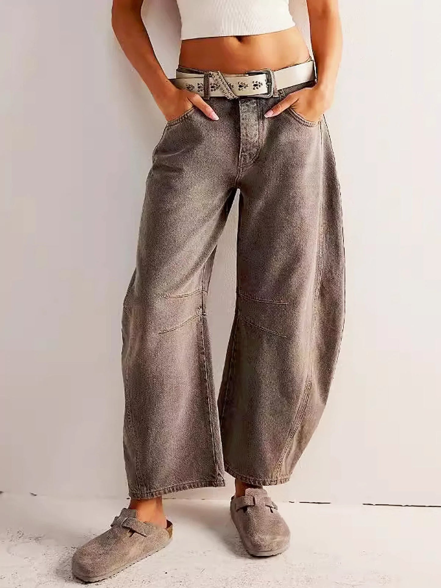 Wild Soul Leopard Barrel Jeans