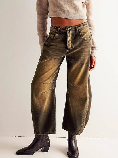 Wild Soul Leopard Barrel Jeans