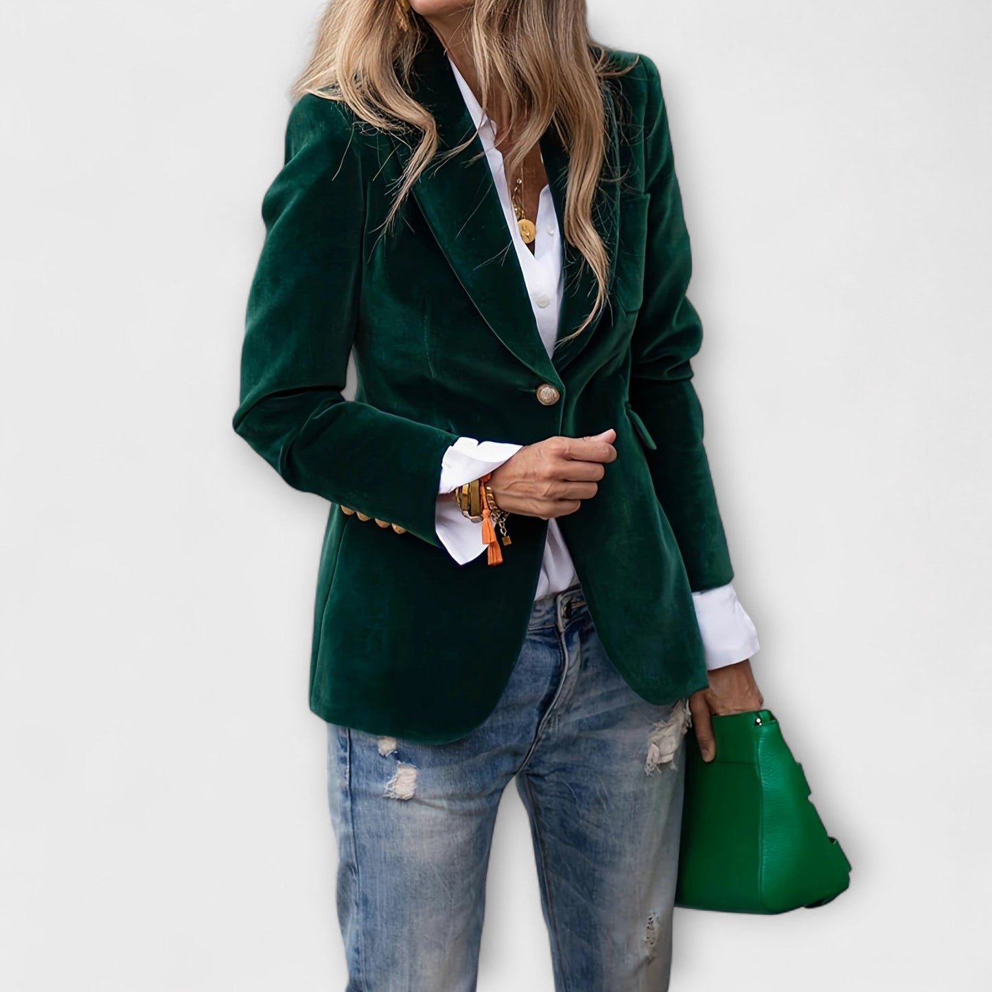 Gold Coast | Velvet Blazer with Gold Accents