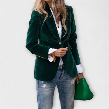 Gold Coast | Velvet Blazer with Gold Accents
