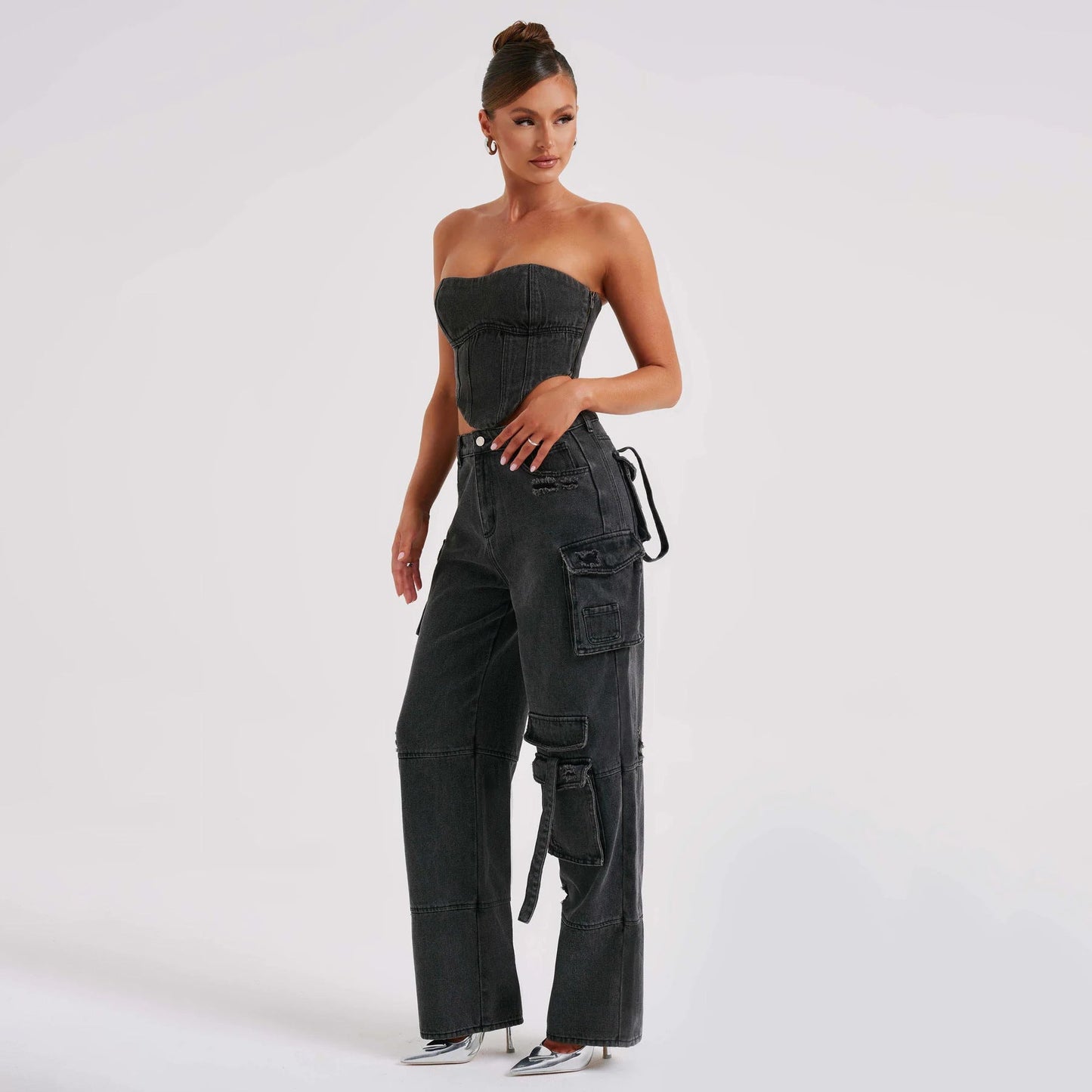 Ariana Denim Corset Set