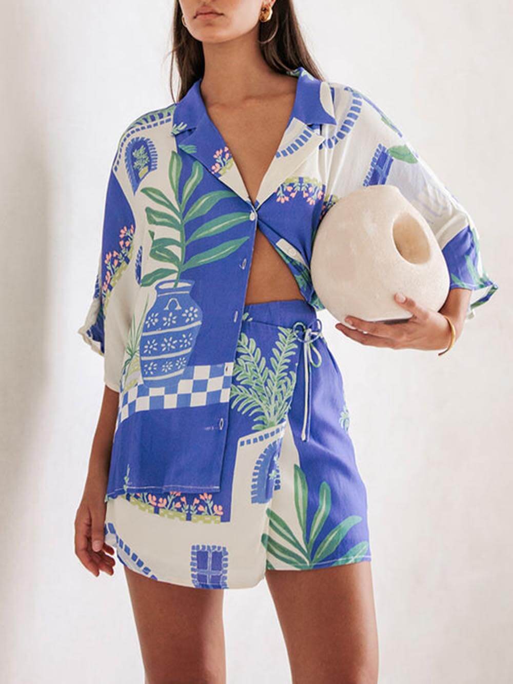 Palm Daze Skirt Set – Blue Tropic