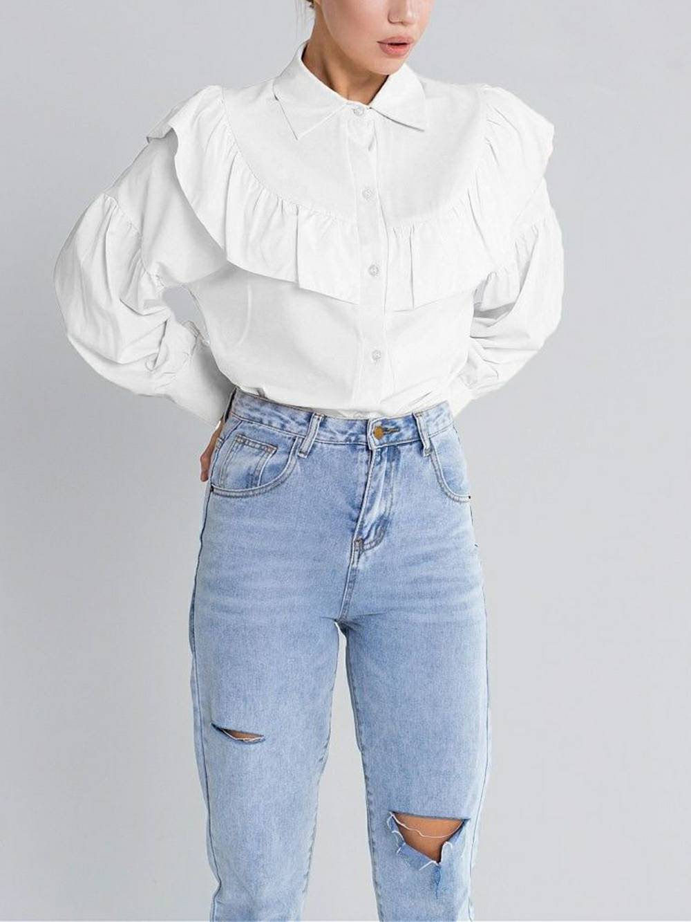 Chérie Frill Button Blouse