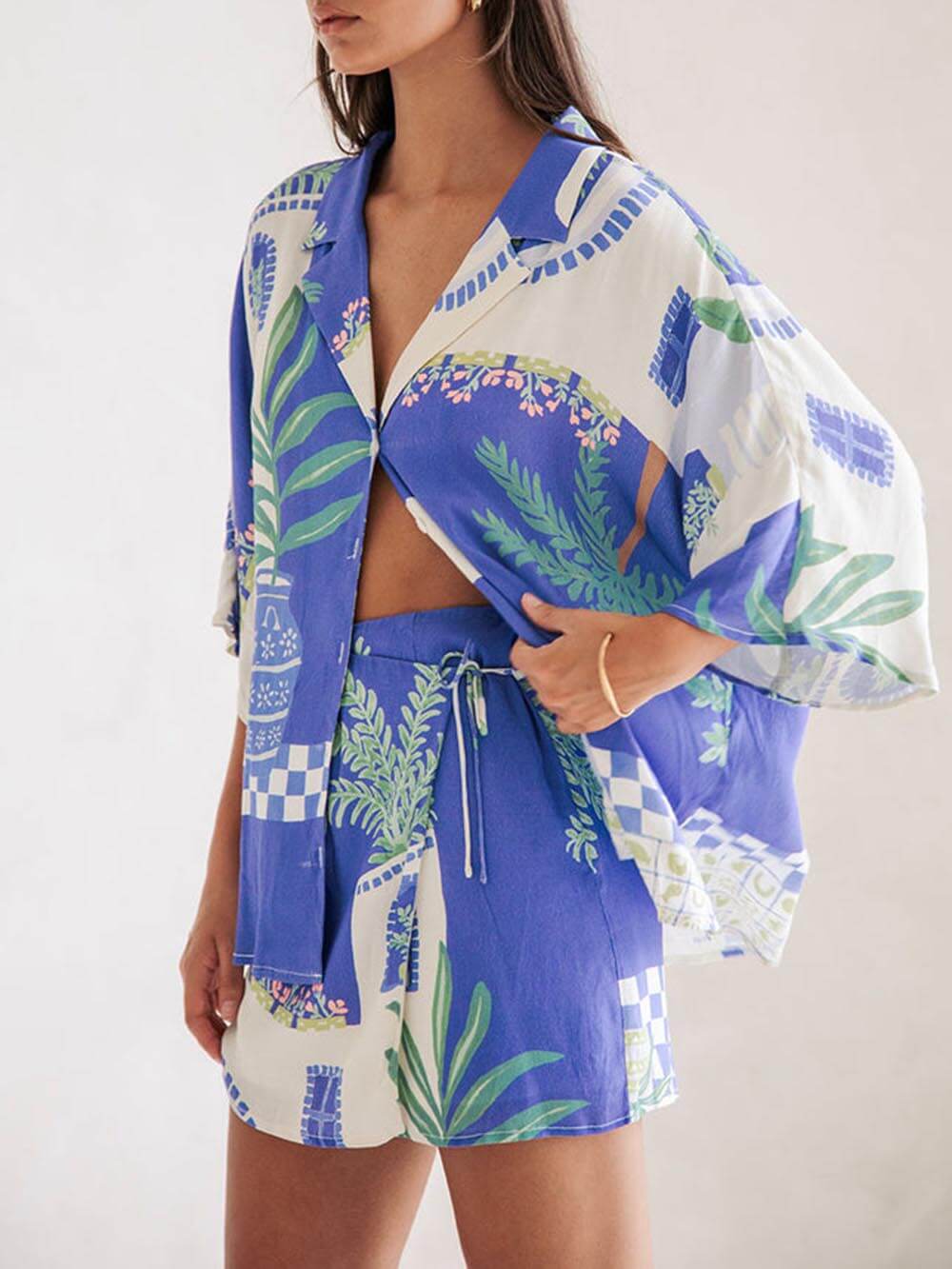 Palm Daze Skirt Set – Blue Tropic