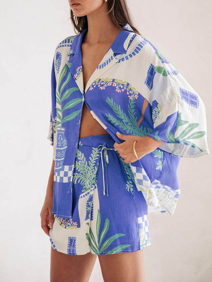 Palm Daze Skirt Set – Blue Tropic