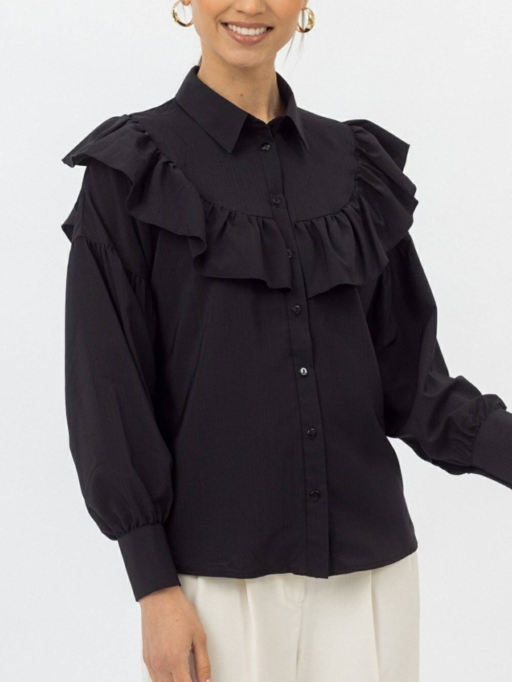Chérie Frill Button Blouse