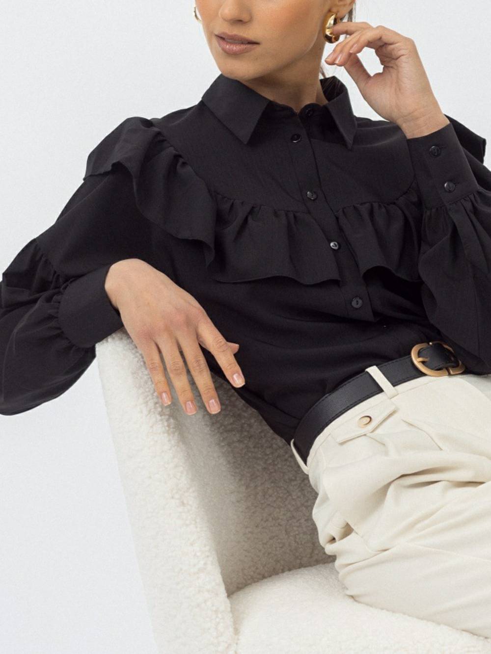 Chérie Frill Button Blouse