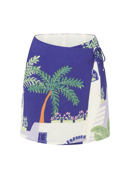 Palm Daze Skirt Set – Blue Tropic