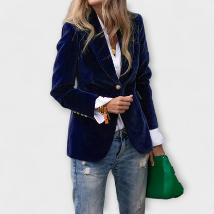 Gold Coast | Velvet Blazer with Gold Accents
