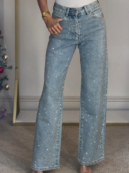 Diamanté Straight Leg Jeans