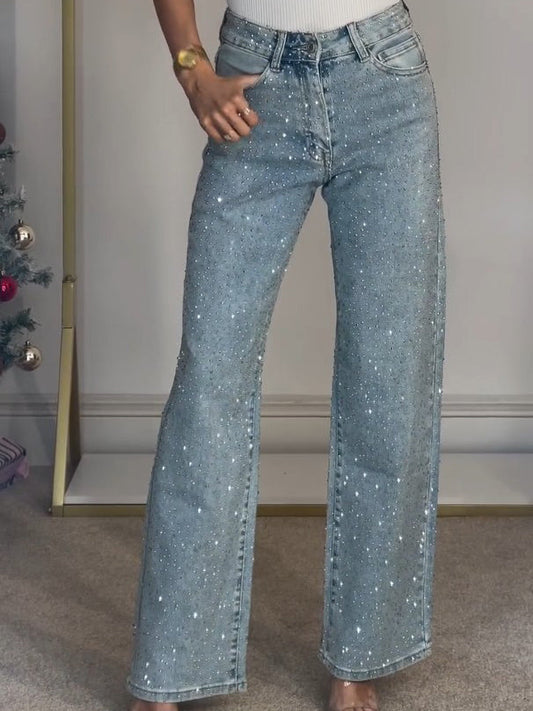 Diamanté Straight Leg Jeans