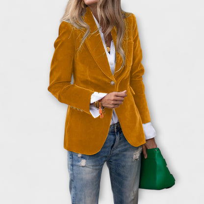 Gold Coast | Velvet Blazer with Gold Accents