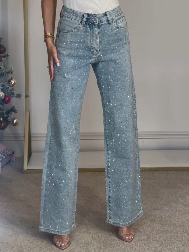 Diamanté Straight Leg Jeans