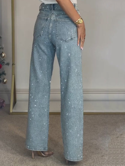Diamanté Straight Leg Jeans