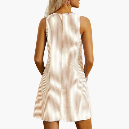 Natalie | Sleeveless Striped Pocket Dress