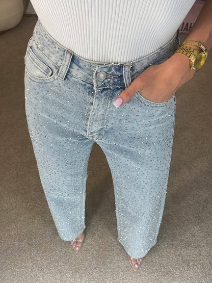Diamanté Straight Leg Jeans