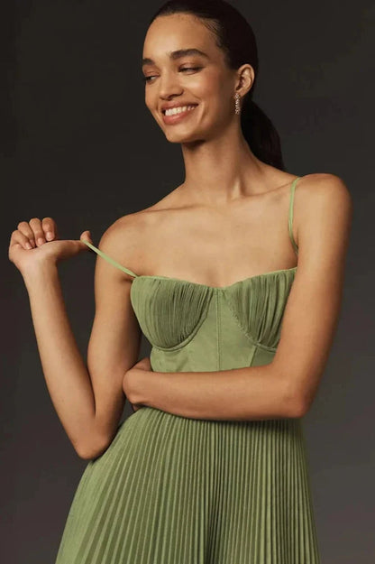 FOREST|HIGH-WAIST MIDI DRESS