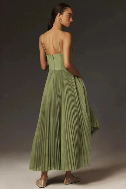 FOREST|HIGH-WAIST MIDI DRESS