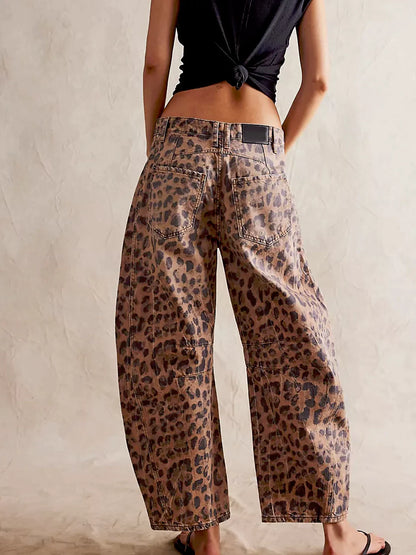 Wild Soul Leopard Barrel Jeans