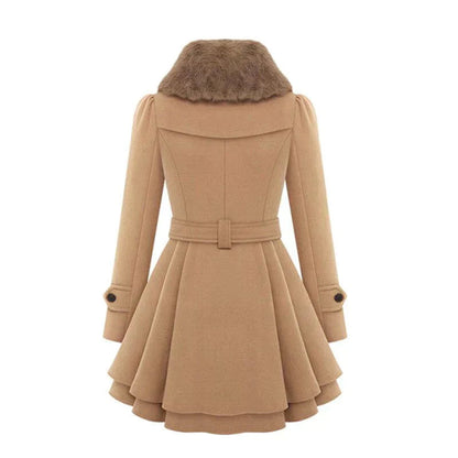 Yena | Chic trench coat with vegan fur