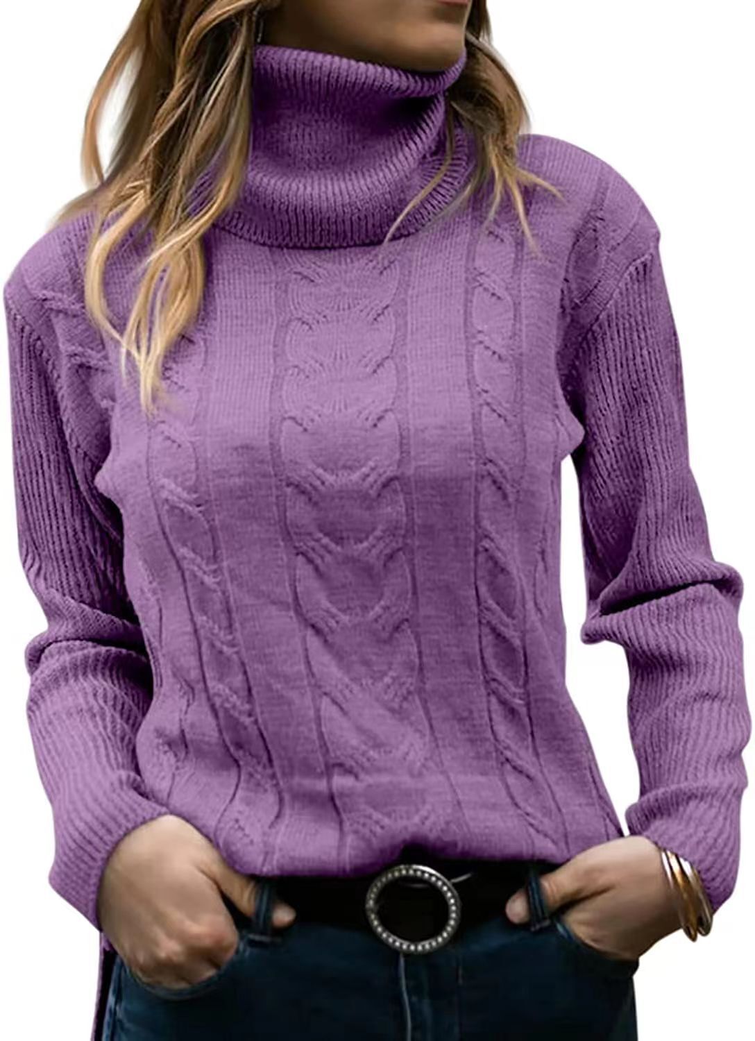 ODETTE™ | Cable-Knit Turtleneck Sweater