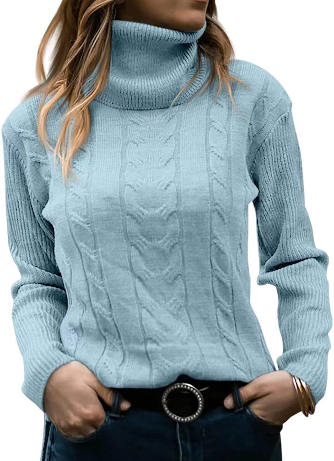 ODETTE™ | Cable-Knit Turtleneck Sweater