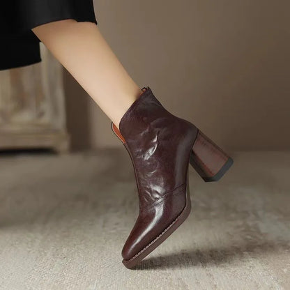 Plush Leather Ankle Boots