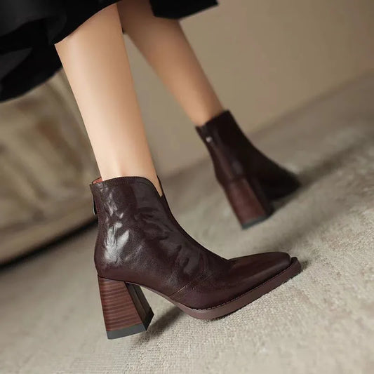 Plush Leather Ankle Boots