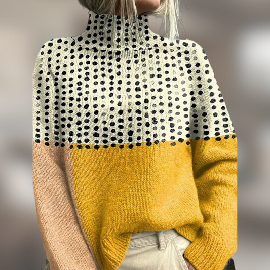 Lisa™ | Abstract Roll Neck Sweater