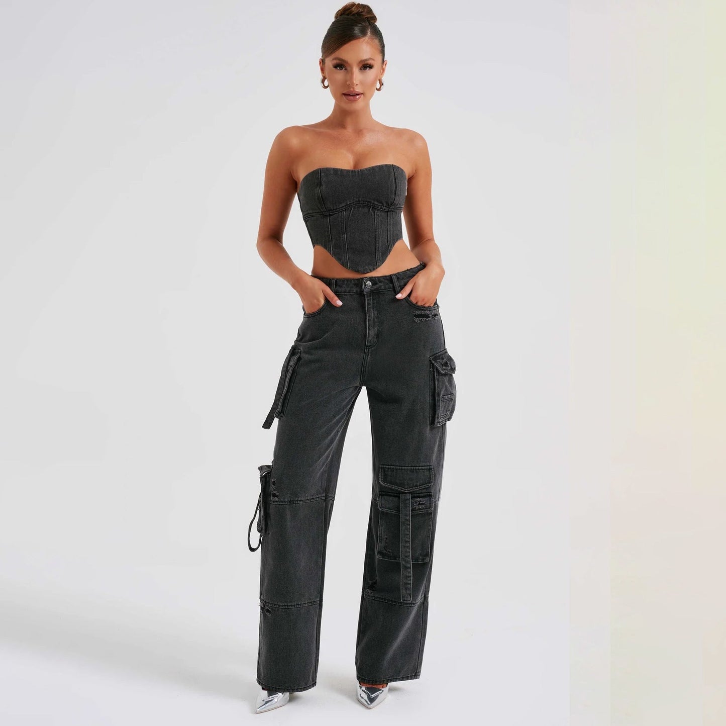 Ariana Denim Corset Set
