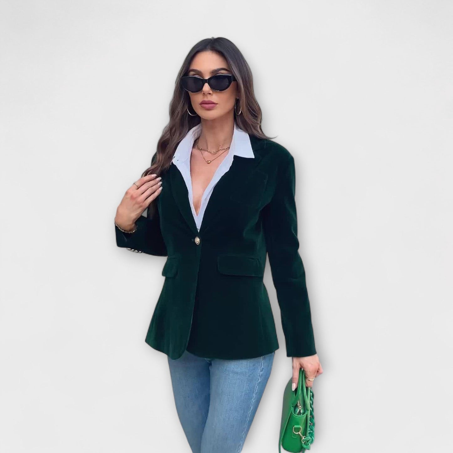 Gold Coast | Velvet Blazer with Gold Accents
