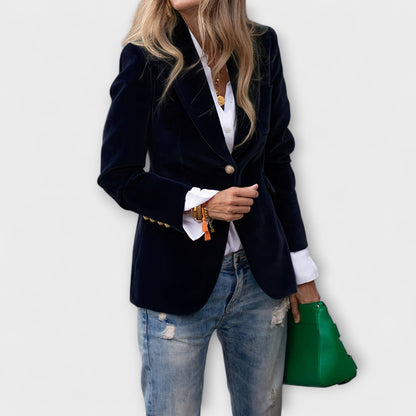 Gold Coast | Velvet Blazer with Gold Accents