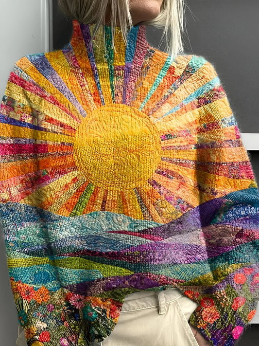 ANAÏS™ | Radiant Sunrise Landscape Roll Neck Sweater