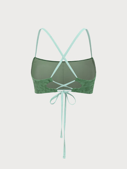 Verde Wrap X Cross Bikini Top